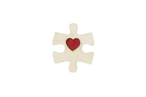 Holzbrosche Puzzle 2 Brooch