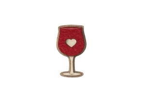 Holzbrosche Red Wine Brooch