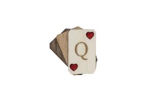 Holzbrosche Queen of Hearts Brooch
