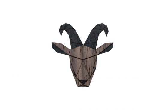 Holzbrosche Capricornus Brooch