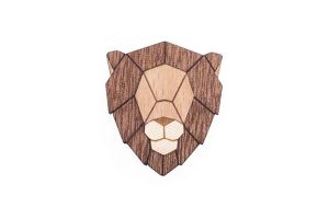 Holzbrosche Lion Brooch