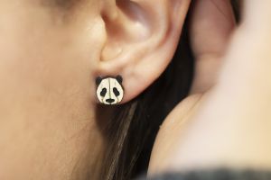 Holzohrringe Panda Earrings