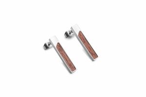 Metallohrringe Red Earrings Rectangle