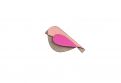 Holzbrosche Pink Bird Brooch