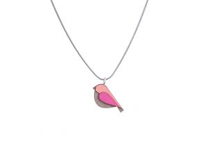 Holzanhänger Pink Bird Pendant