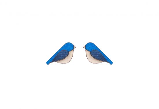 Holzohrringe Blue Bird Earrings