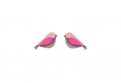 Holzohrringe Pink Bird Earrings