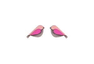 Holzohrringe Pink Bird Earrings