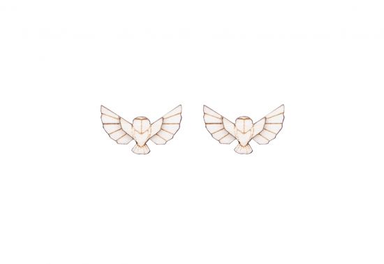 Holzohrringe Snowy Owl Earrings