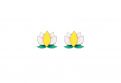 Holzohrringe Yellow Lotus Earrings