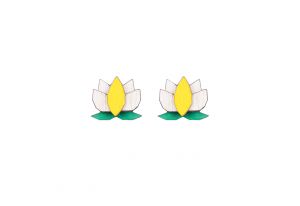 Holzohrringe Yellow Lotus Earrings