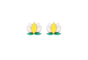 Holzohrringe Yellow Lotus Earrings