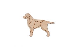 Holzbrosche Walking Labrador Brooch