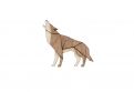 Holzbrosche Walking Wolf Brooch