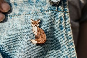 Sitting Fox Brooch