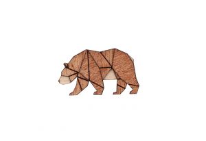 Holzbrosche Walking Bear Brooch