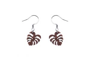 Holzohrringe Monstera Earrings