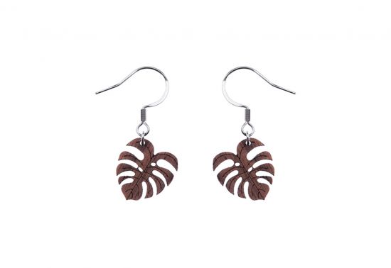 Holzohrringe Monstera Earrings