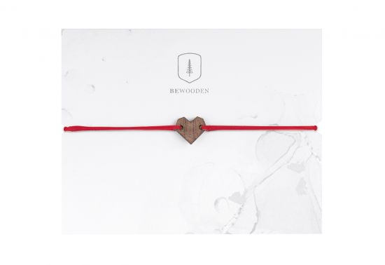 Zartes Armband Red Heart Wooden Bracelet