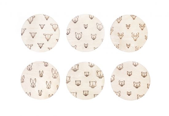 Holzuntersetzer Animal Coasters