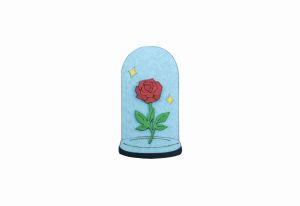 Holzbrosche Wooden brooch Prince's rose