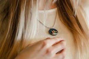 Wooden pendant Prince and Fox