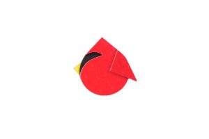 Holzbrosche Red Cutebird Brooch