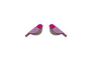 Holzohrringe Purple Cutebird Earrings