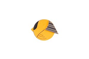 Holzbrosche Yellow Cutebird Brooch