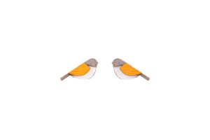 Holzohrringe Orange Cutebird Earrings