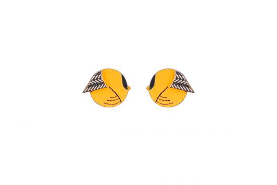 Holzohrringe Yellow Cutebird Earrings