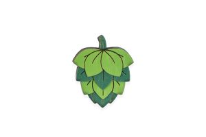 Holzbrosche Hops Brooch