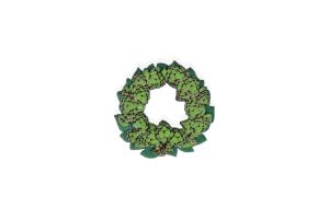 Holzbrosche Hop Wreath Brooch