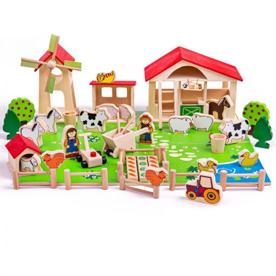Bigjigs Toys Große Holz-Bauernhof
