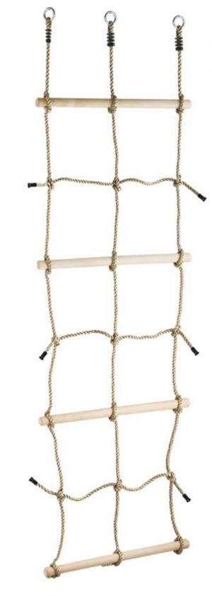 Kletternetz mit Holzsprossen 