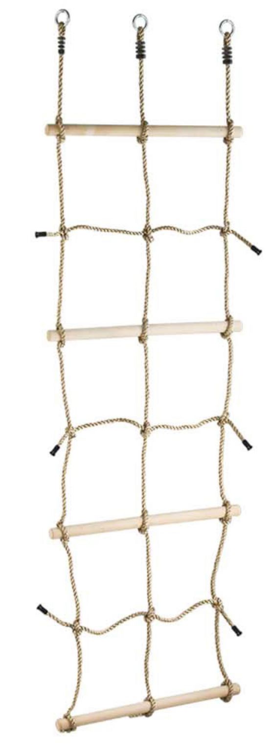 Kletternetz mit Holzsprossen 