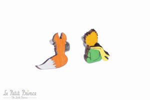 Holzohrringe Wooden  Earrings Prince and Fox