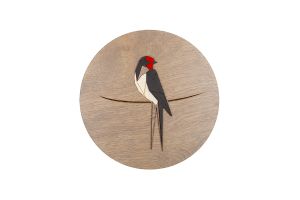 Holzdekoration Red Swallow Wooden Image