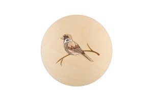 Holzdekoration Sparrow Wooden Image