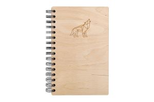 Holznotizbuch mit Wolking Wolf A5