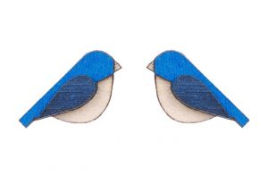 Holzohrringe Blue Bird Earrings