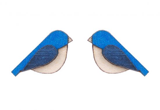 Holzohrringe Blue Bird Earrings