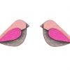 Holzohrringe Pink Bird Earrings