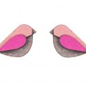Holzohrringe Pink Bird Earrings