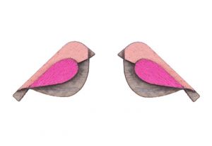 Holzohrringe Pink Bird Earrings