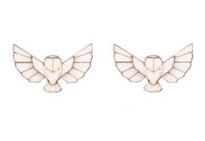 Holzohrringe Snowy Owl Earrings