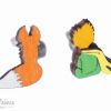 Holzohrringe Wooden  Earrings Prince and Fox
