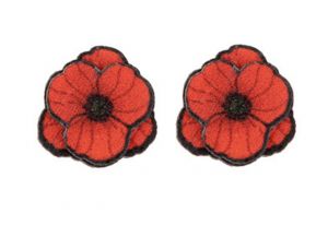 Holzohrringe Mohn