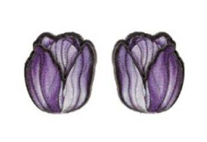 Holzohrringe Tulpe