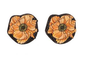 Holzohrringe Isländischer Mohn